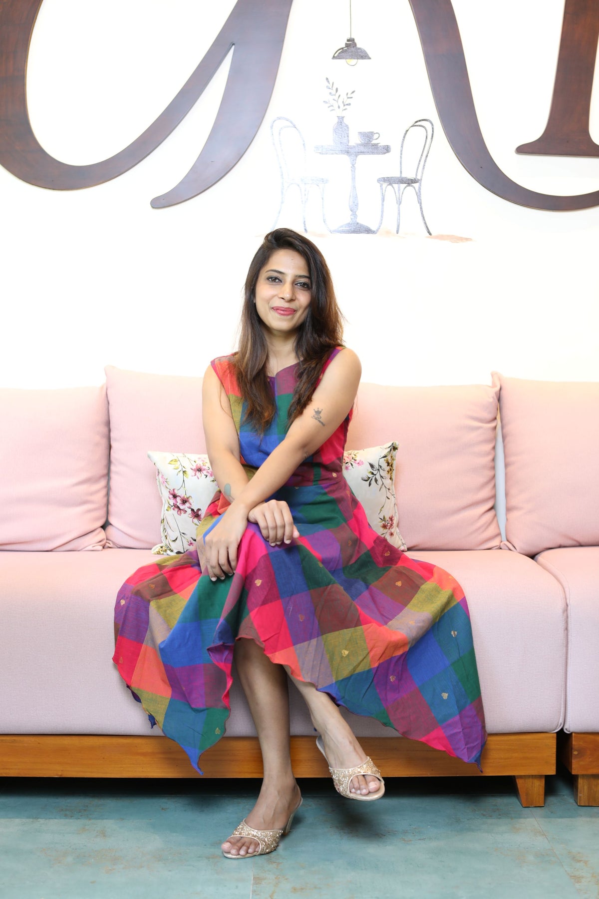 Ekta – Madras Checks Cotton with hearts
