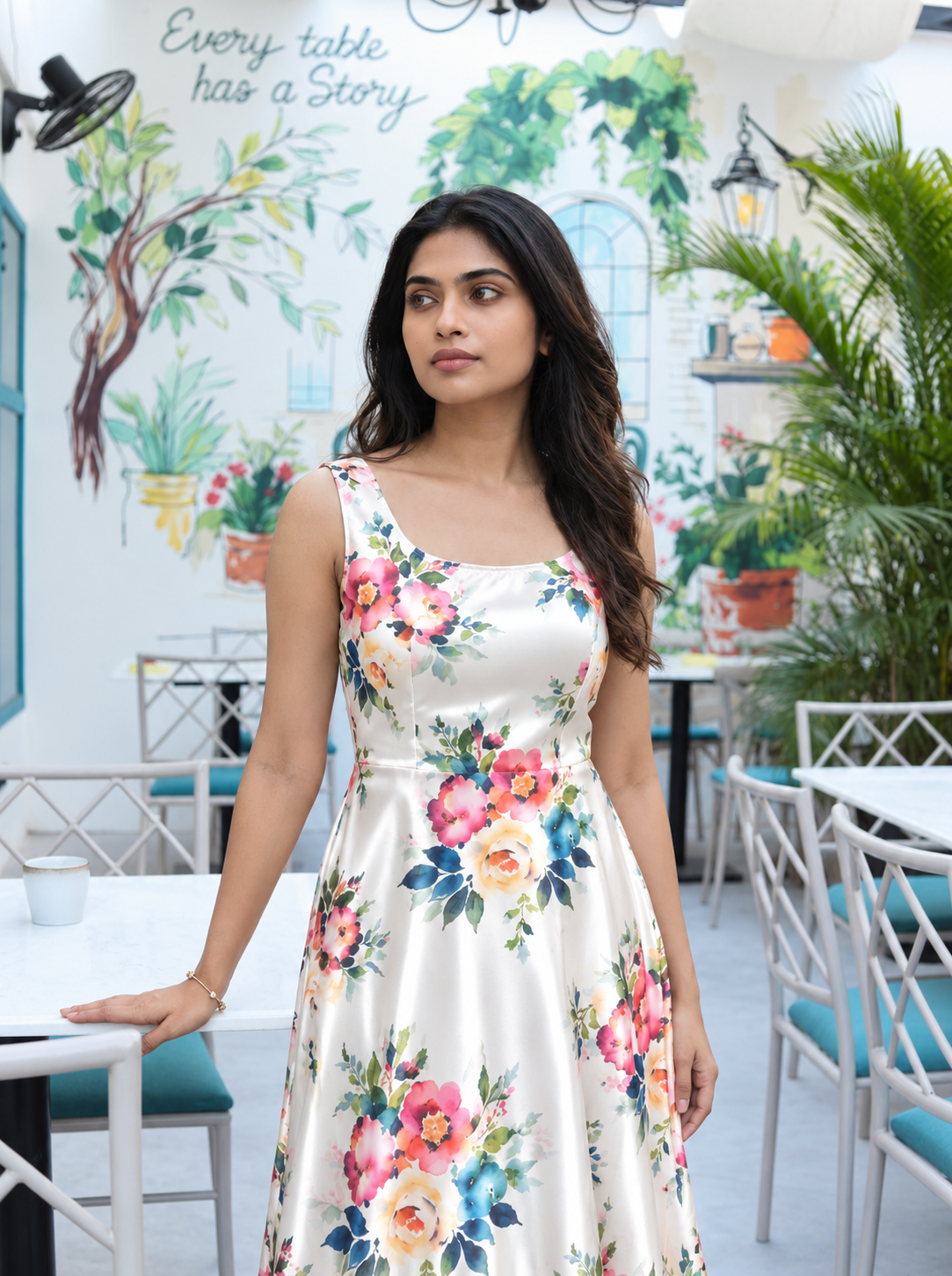 Asin - White Petite Floral Dress