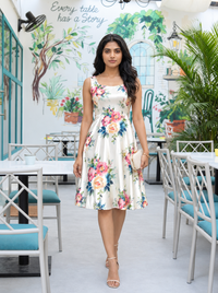 Asin - White Petite Floral Dress