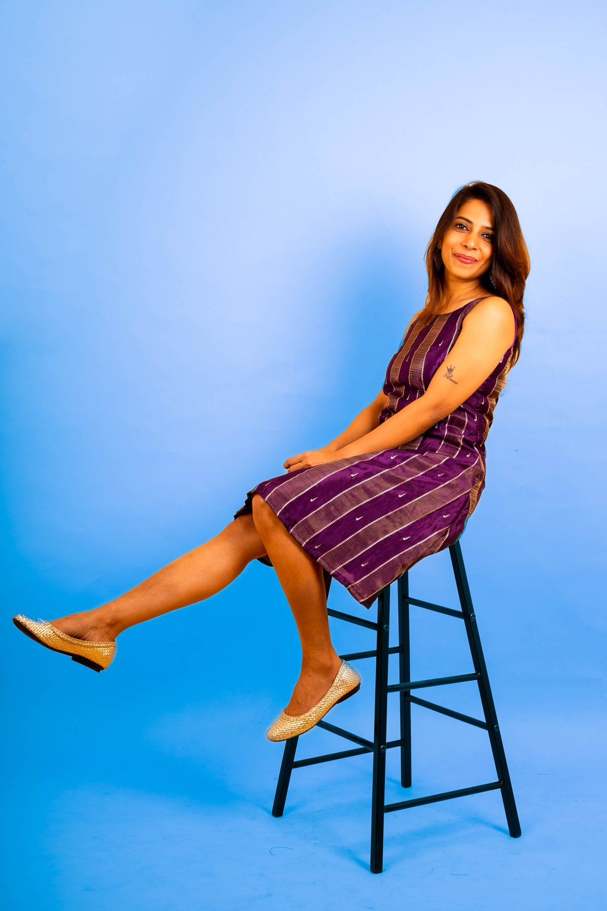 Alya — Purple Silk Dress