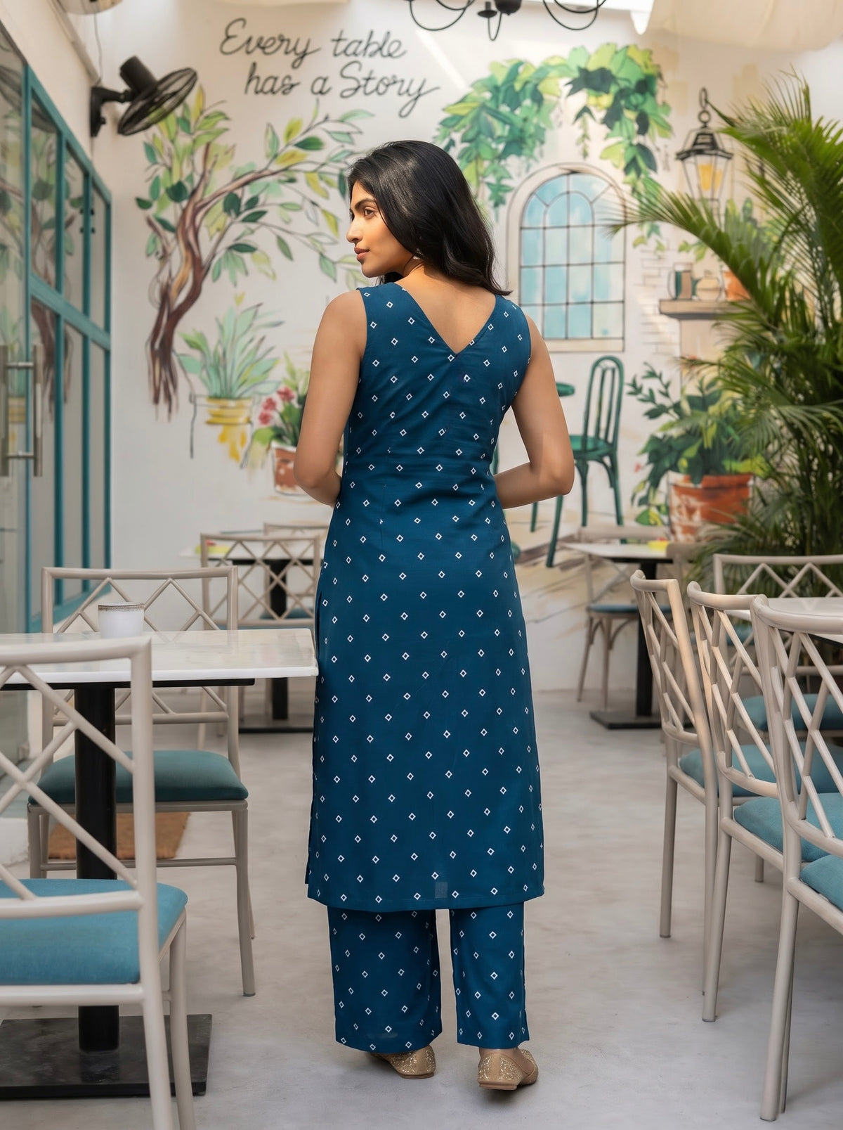 Prisha - Teal Bandhini Print Co-ords