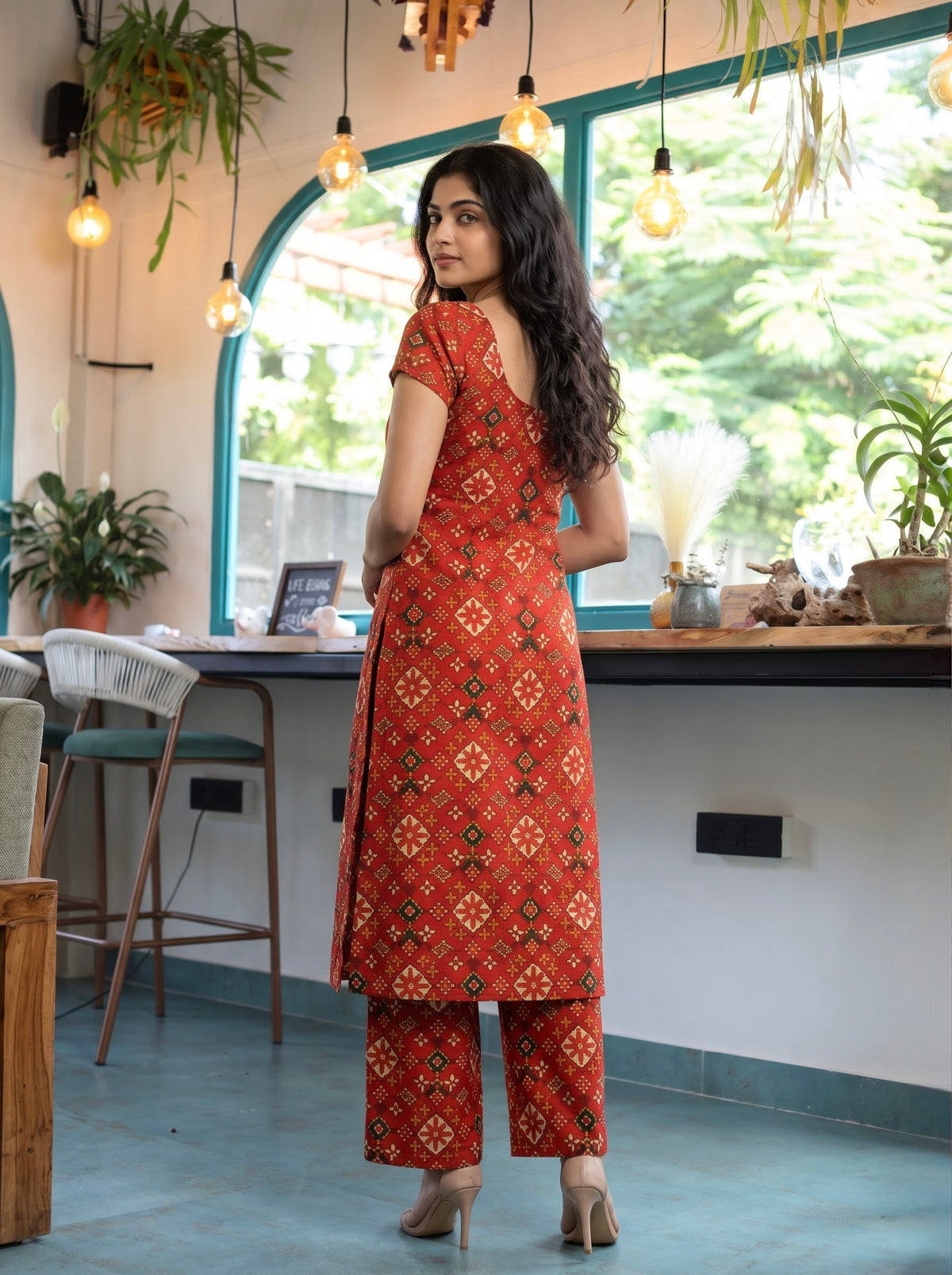Mira - Rust orange Patola Print Co-ords