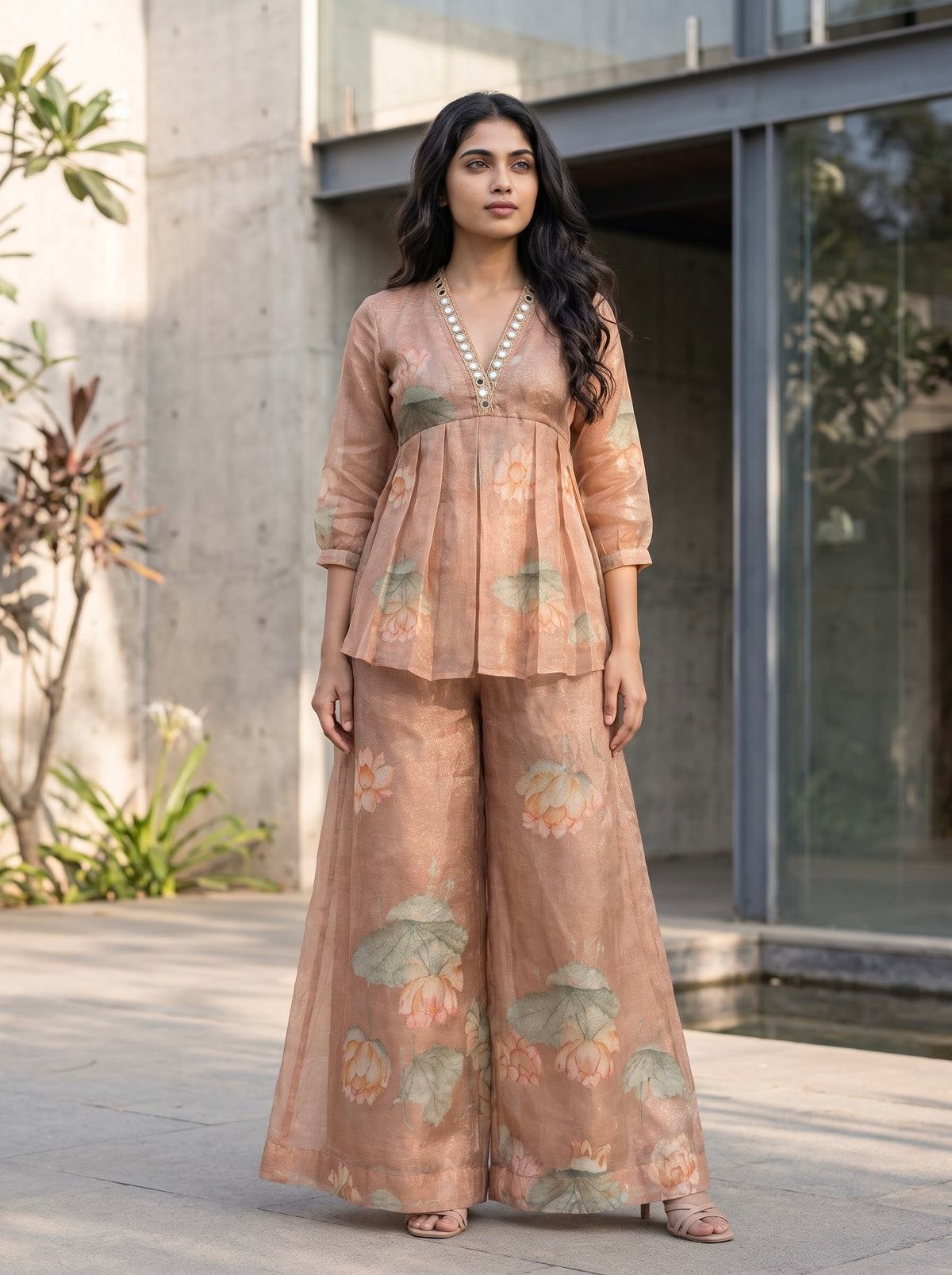 Esha - Beige Soft Tissue Coords