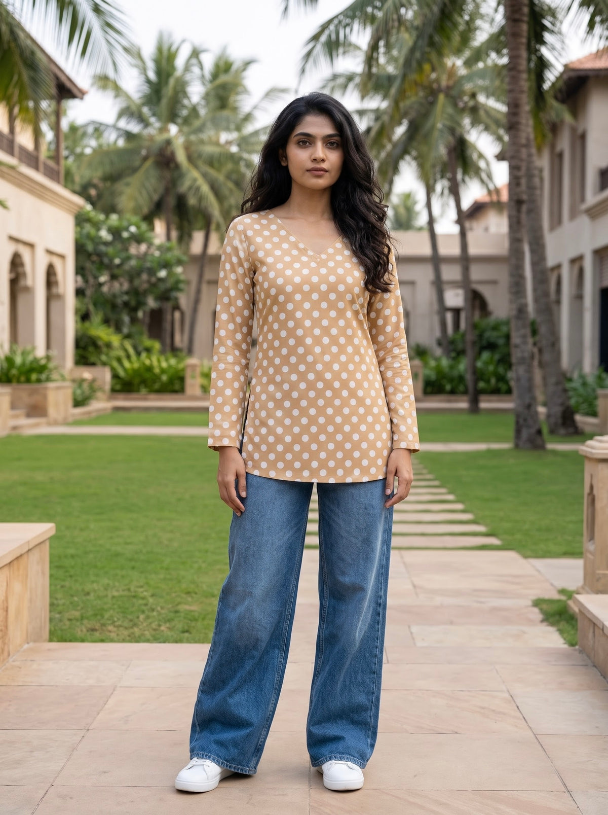 Bhavya - Beige Modal Top