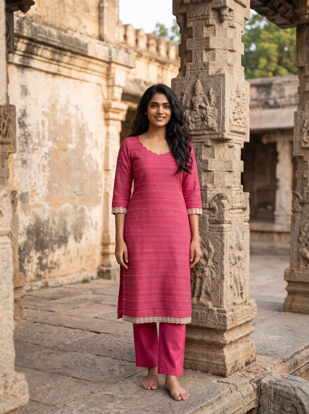 Disha - Pink Co-ords with pearls